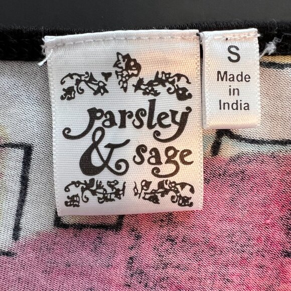 Parsley & Sage Ladies Half Sleeve‎ Pre-owned Abstract Print Knit Top Size Small - Picture 3 of 4
